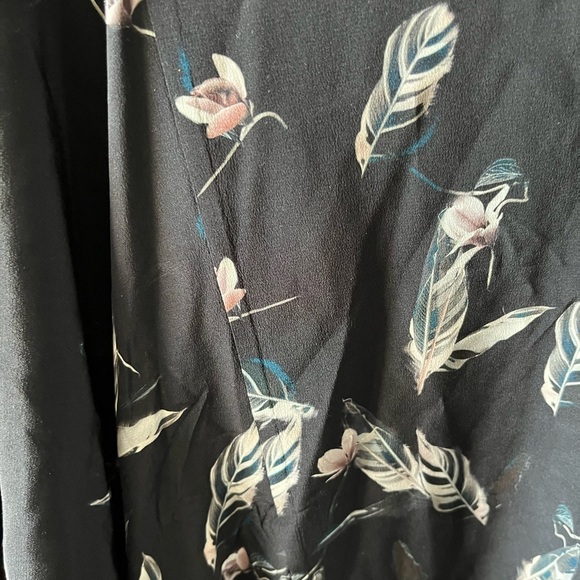 All Saints 100% SILK Black Floral Mini Vista Canna Dress - Size 2 - Picture 6 of 9